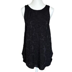 Wilfred Black Textured Floral Sleeveless Blouse Size M Aritzia Tank Top